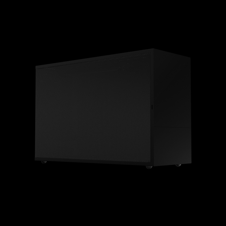NCASE T1 ITX Case front view in black anodized aluminum –  originally co-developed as FormD T1