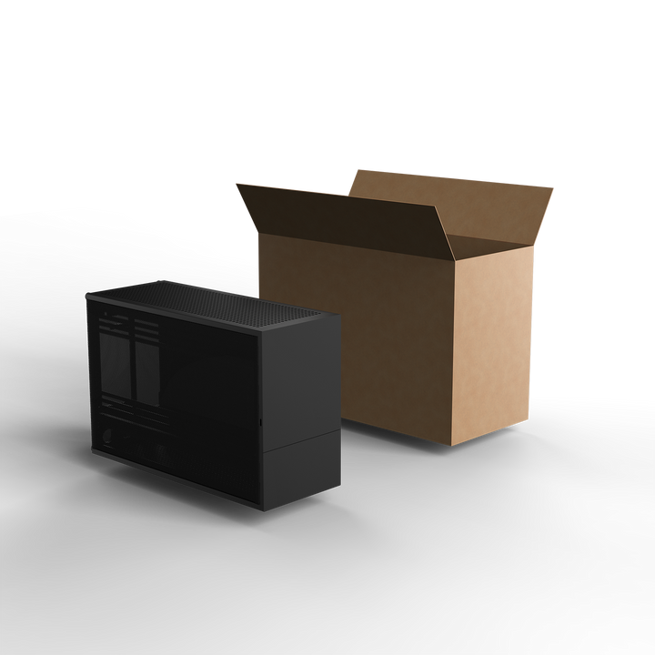 Assembled NCASE T1 Black ITX Case with shipping box –   originally co-developed as FormD T1